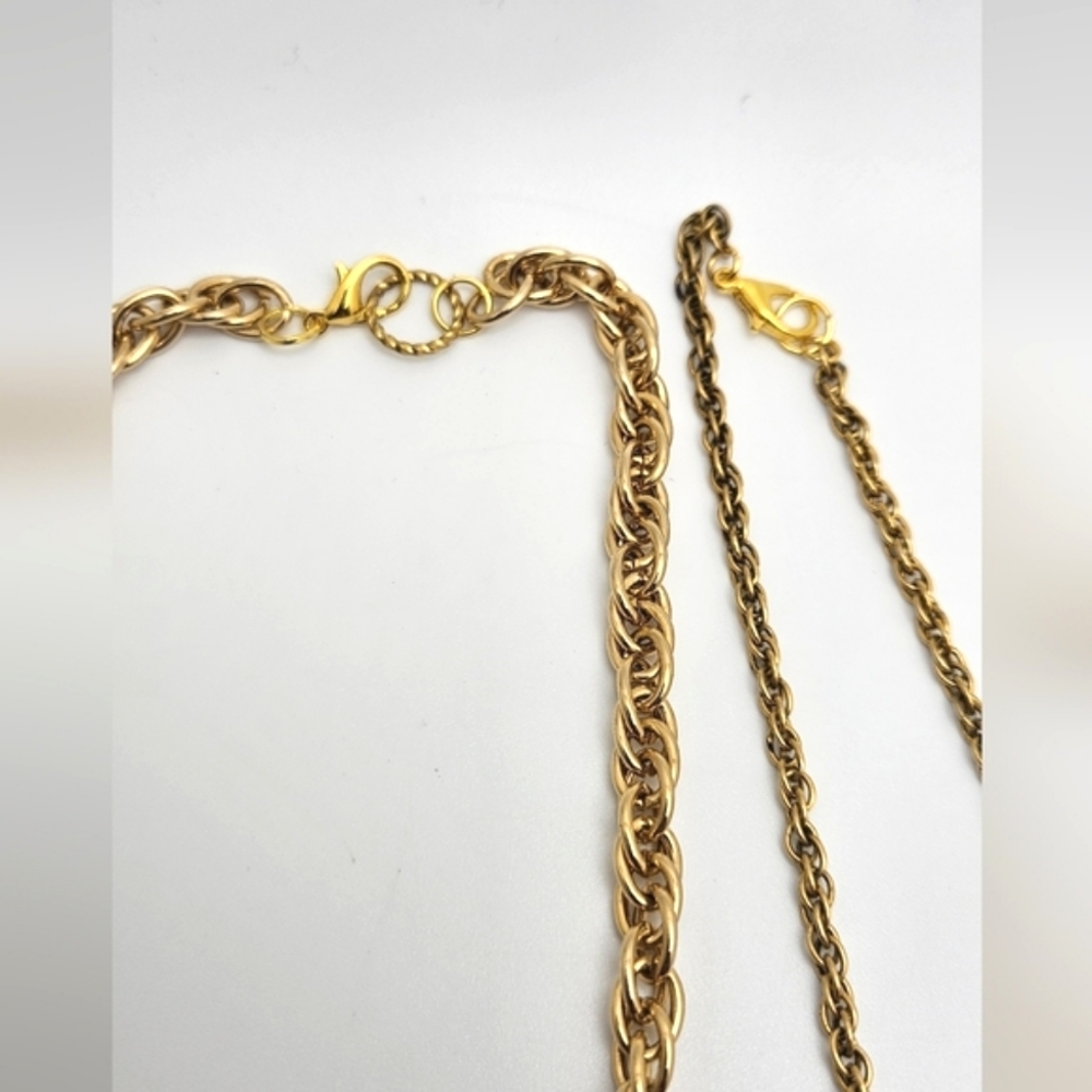 🟢3/$19🟢 Blue AB Rhinestone Gold Necklace Set Lot of 2 HOLIDAY Party - Picture 7 of 7